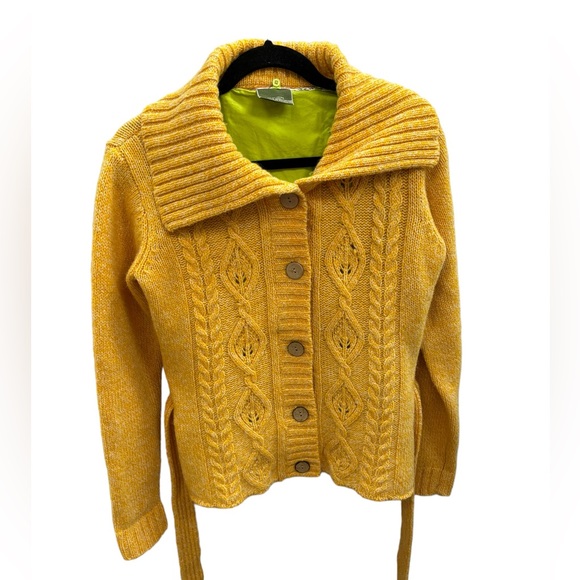 Carraig Donn‎ Women’s Yellow Wool Cardigan Size Small - Picture 1 of 14